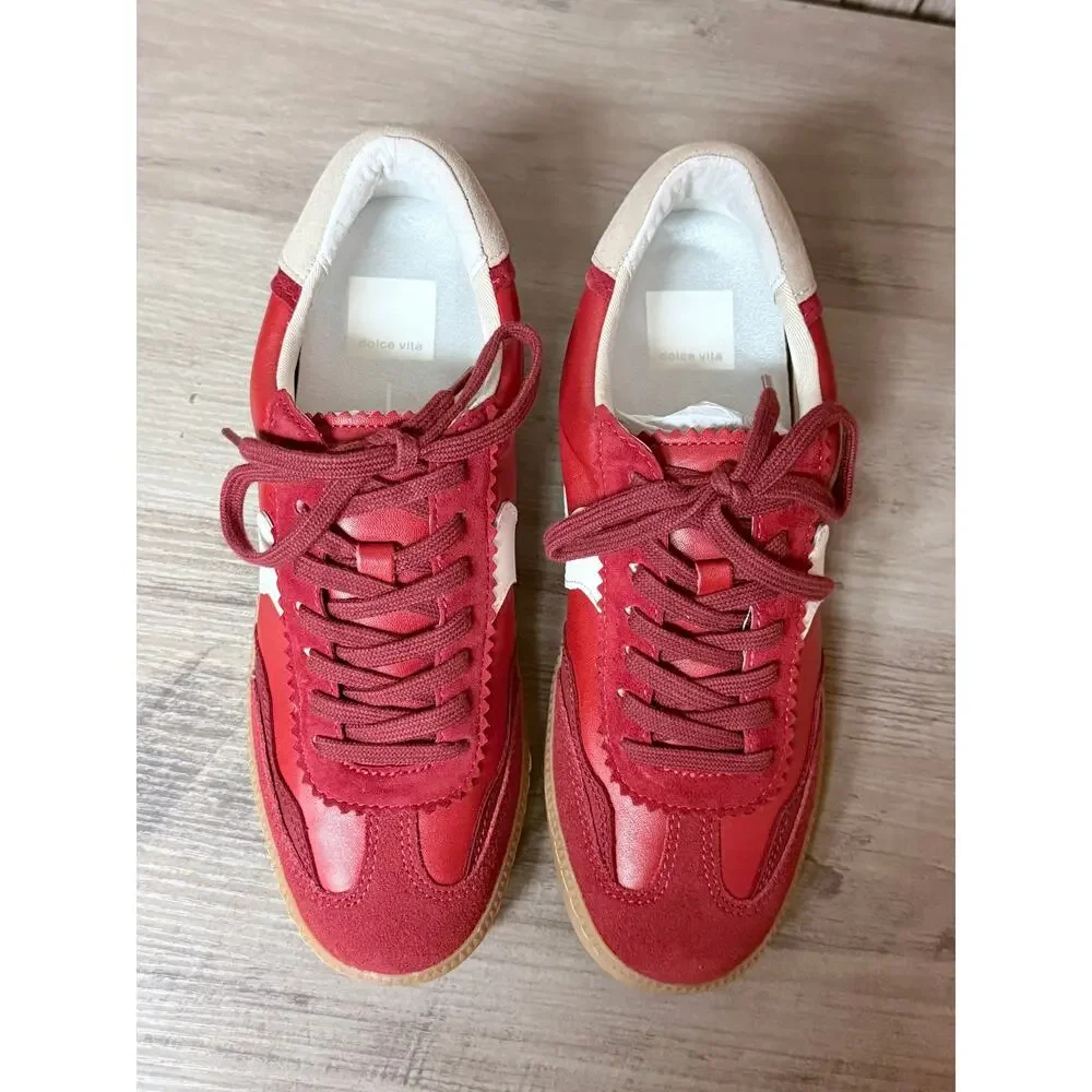 Dolce Vita Notice Sneakers Crimson Suede Women's Size 7